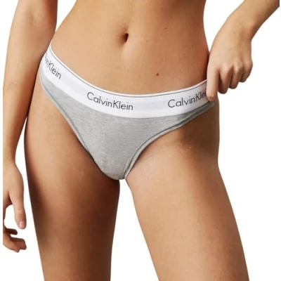 Image of Calvin Klein Women&#039;s Thong, Grey (Grey Heather), S