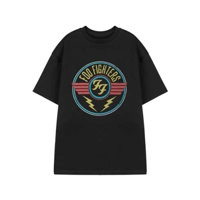 Image of Foo Fighters Mens T Shirt Lightning Black Short Sleeved Graphic Tee for Music Fans Rock Band Official Merchandise Alternative Apparel Concert Wear Men