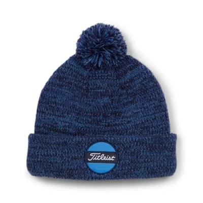 Image of Titleist Junior Boardwalk Pom Beanie, Heather/Navy