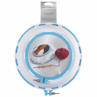 Image of MILWARDS 2171119 Punch Needle Hoop Stand: 3 in 1: 6in and 9in, Assorted, Asst