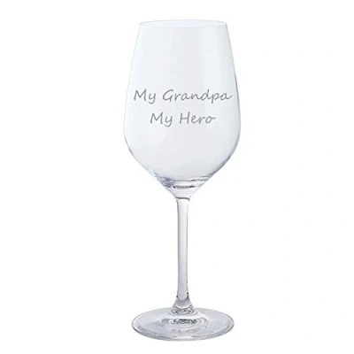 Image of Grandpa Father&#039;s Day or Birthday Dartington Red Wine Glass (My My Hero)