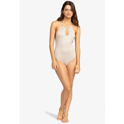 Image of Roxy wavy stripe Swimsuit, Women&#039;s, Size: XS, Papaya s