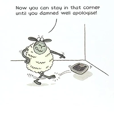 Image of The Funny Farm Humorous Male/Female Birthday Card from Paperlink Scales Apologise for Him/Her