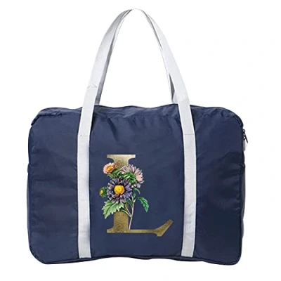Image of Cabin Bag 45x36x20 for Easyjet Airlines Underseat Travel Holdall Carry on Hand Luggage Weekend Packable Duffel Bag,Sports Fitness (Golden Flower L)