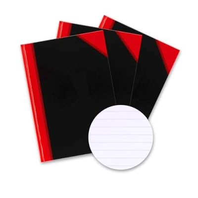 Image of Bantex 3 x A4 Notebook Ruled 192 Pages 70gsm Hardback Black