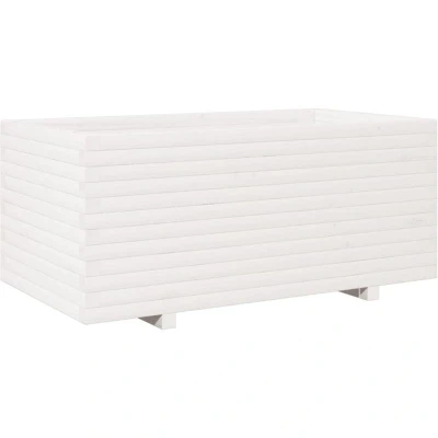 Image of vidaXL Garden Planter White 110x60x49.5 cm Solid Wood Pine