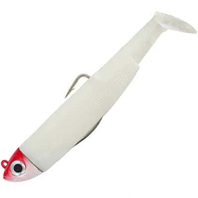 Image of Fiiish Black Minnow 120mm Combo (Rigged and Ready) 25g Red Off Shore Head + White Body