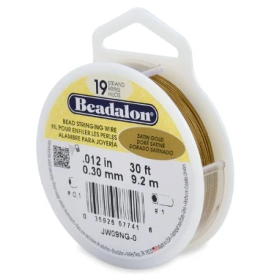 Image of Beadalon 24 Strand Stainless Steel Bead Stringing Wire, Satin Gold