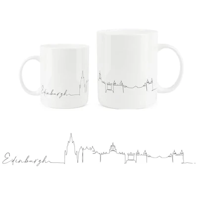 Image of Purely Home Edinburgh City Skyline Collection Bone China Mug White Coffee/Tea Present Gift for Travel Lovers