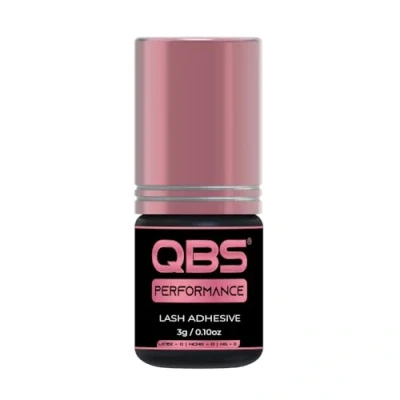 Image of QBS PERFORMANCE Eyelash Extension Glue Russian Volume Adhesive Perfect for Premade Fans 6 Weeks Retention (3g)