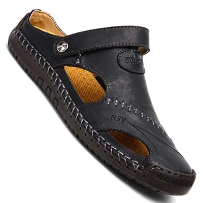 Image of GSNOW Mens Summer Sandals Lightweight Hiking Trekking Walking Shoes, Black, 45 EU