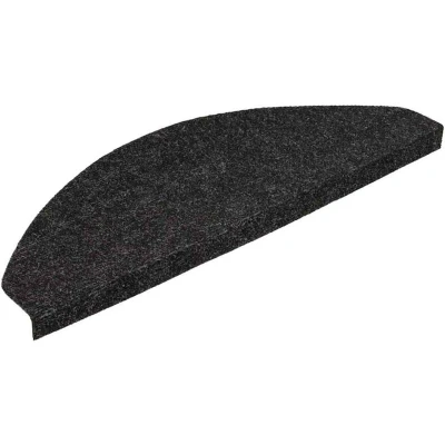 Image of vidaXL Stair Mats Self adhesive 15 pcs 56x17x3 cm Black