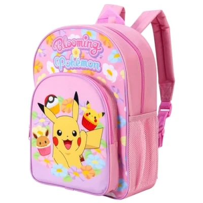 Image of Pokémon Kids Childrens Premium Backpack School Rucksack Travel Bag Boys Girls with side mesh pocket and front zipped