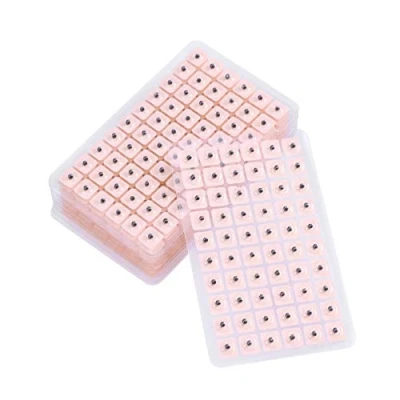 Image of ROSENICE 600 Counts Acupuncture Vaccaria Ear Seeds Disposable Press Multi Condition Seed Acupressure Kit (10 Sheets)