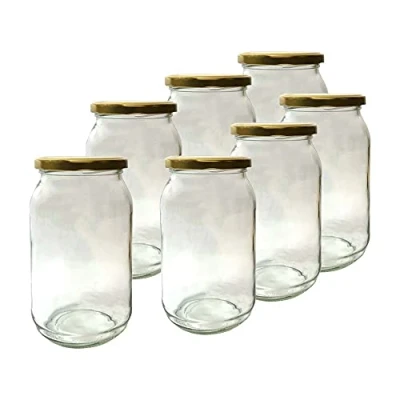 Image of DIAH DO IT AT HOME 900 ml Jam Jars and Twist Off Lids Jar (900ml) Pickle Chutney Honey Storage (24 x Glass 900ml + Lid)