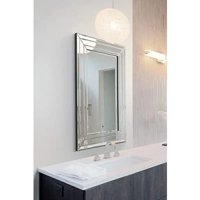 Image of MirrorOutlet Large Venetian Modern Big Bevelled Wall Mirror 2Ft X 3Ft 60cm 90cm, 61x51, Frameless