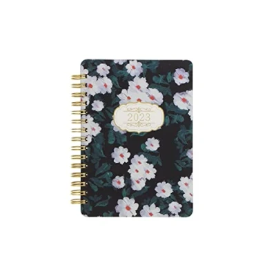 Image of Letts of London Bloom A6 week to view 2023 diary black, 23 081889