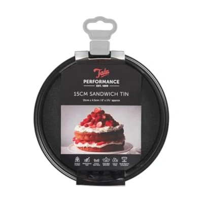 Image of Tala Performance, Loose Base Round Sandwich Cake Tin, Professional Gauge Carbon Steel with Whitford Eclipse Non Stick Coating, 6 Inch / 15cm Pan