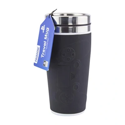 Image of Paladone PP6580PS Playstation Controller Travel Mug 450ml, Stainless Steel, Black