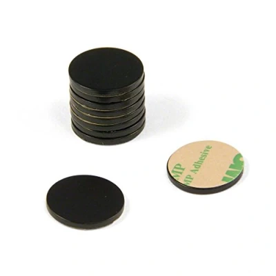 Image of Black Painted Mild Steel Disc with 3M Self Adhesive for Arts, Crafts, Model Making, DIY and Hobbies 20mm dia x 2mm thick Pack of 100