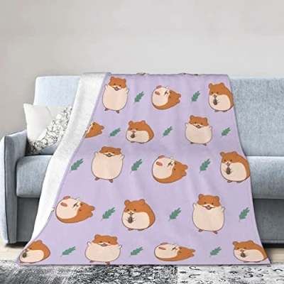 Image of Cute Hamster Blanket Super Soft Warm Bed Throw Blankets for Couch Bedding Bedroom Sofa Office Car, All Season Cozy Flannel Plush Gifts Girls Boys Kids Adults, 50&quot;X40&quot;