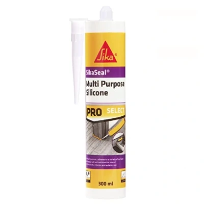 Image of Sika SikaSeal Multi Purpose Silicone Sealant Waterproof Excellent Flexibility Suitable For Internal And External Use Translucent 300ml