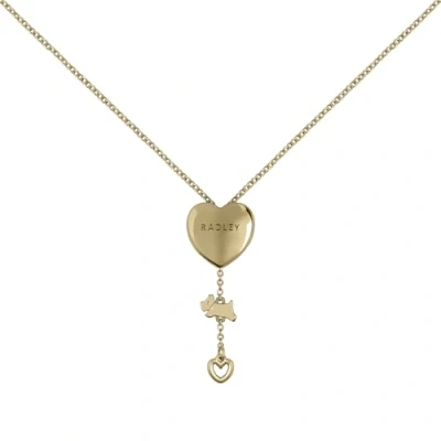 Image of RADLEY Womens 18ct Gold Plated Adjustable Heart Lariat Necklace