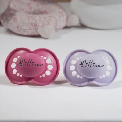 Image of MAM *2 Pack* Personalised Dummy Pacifier Soother, 2 Sizes, Heart F0NT