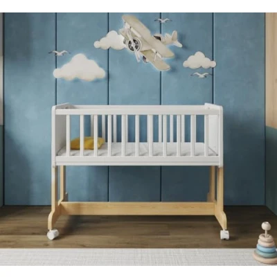Image of Love for Sleep SmartCrib 6in1 Baby Bedside Crib with Premium Aloe Vera Mattress Co Sleeper 10 Adjustable Heights Straps and Wheels Included Next2Me Cot Newborn &amp; Infants (White/Pine)