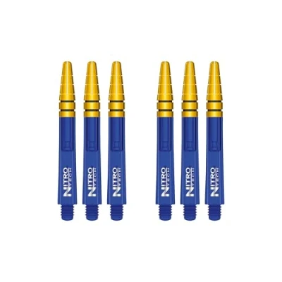 Image of RED DRAGON Nitrotech Intermediate Blue and Gold Dart stems 2 sets per pack (6 in total)