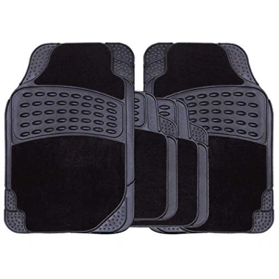 Image of Streetwize SWCM64 Stellar Rubber Mixed with Carpet, Combination Mat Set Black (Set of 4)