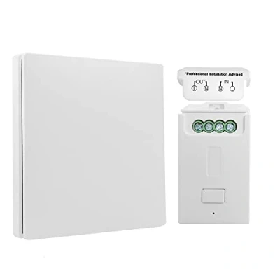 Image of Wireless Light Switch Kit, No Wiring Battery, Self powered Remote Control with Easy to Install Receiver, Portable Waterproof Switches for Lights Lamps Fans Appliances House Lighting