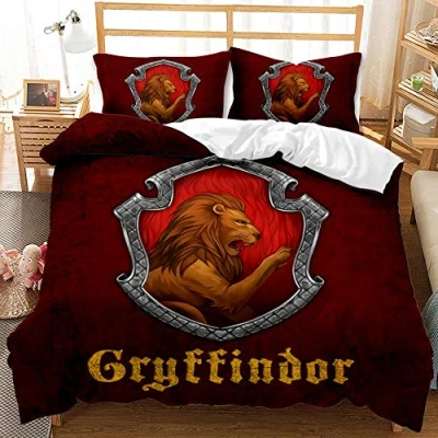 Image of CHAOSE UKB 3 Piece Bedding, 100% Microfiber Harry Potter, School of Magic Bedding Set Soft Duvet Cover and Pillowcase 2 Pieces (Pattern 03,Single(135x200cm))