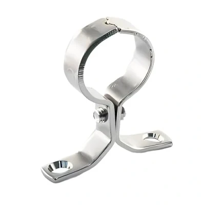 Image of 22mm Chrome Pipe Clip Bracket Bag of 2