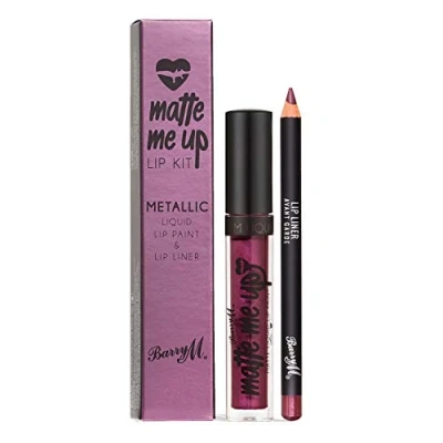 Image of Barry M Cosmetics Metallic Matte Me Up Liquid Lip Kit, Avant Garde