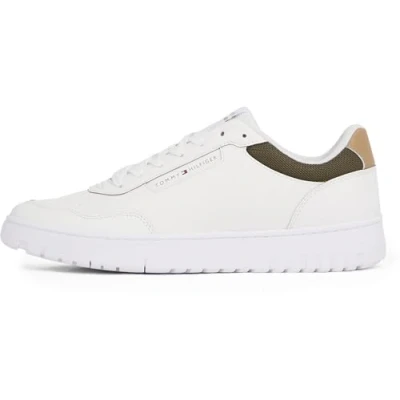 Image of Tommy Hilfiger Basket CORE LITE Trainers, Men&#039;s, Size: 6.5, Ecru Leather and textile