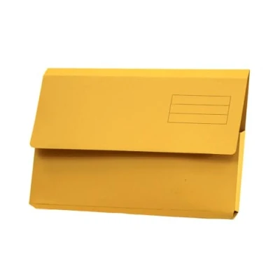 Image of Exacompta Guildhall Plain Document Wallet, 345x245 mm, 250 gsm Yellow, Pack of 50