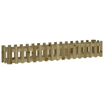 Image of vidaXL Garden Raised Bed with Fence Design 200x30x30 cm Impregnated Wood Pine