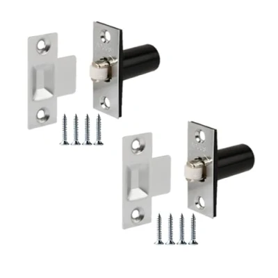 Image of HANDLEZONE® 2 Pack Adjustable Roller Catch, Spring Loaded Ball Latch, for Internal Doors Nickel Plated