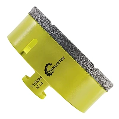 Image of Diamond Tile Drill Bits 110mm SANLEETEK Vacuum Brazed Hole Saw for Ceramic Porcelain Marble Granite M14 Thread