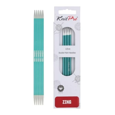 Image of Knit Pro KP47006 Zing: Double Ended Knitting Pins: 15cm x 3.25mm, Green