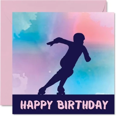 Image of Sport Birthday Cards for Women Girls Roller Derby in Card Friend Sister Daughter Niece Teammate, 145mm x Athlete Greeting