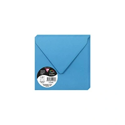 Image of Clairefontaine Ref 5558C Pollen Envelopes (Pack of 20) 140 x 140mm Sized, 120gsm Paper, Gummed Seal, Inkjet &amp; Laser Printer Compatible, Acid Free Intensive Blue