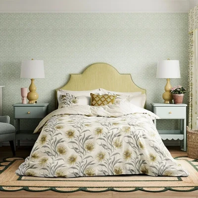 Image of Sanderson for National Trust Catherinae Duvet Cover Set King Size Hay