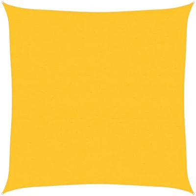 Image of vidaXL Sunshade Sail 160 g/m² Square Yellow 6x6 m HDPE