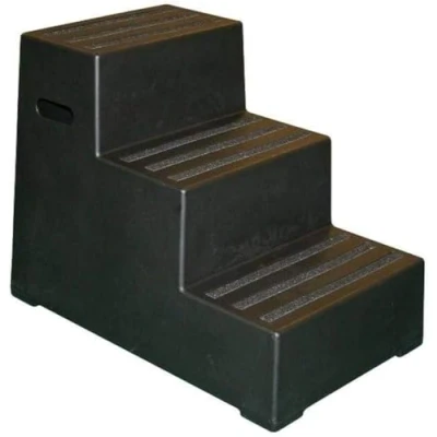 Image of 3 Tread Moulded Step Horse Mounting Block in Black