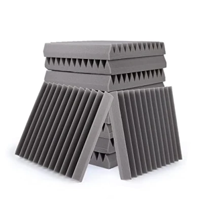 Image of Sound Proofing Panels 12 Pcs Acoustic Panels, Absorbing 2&quot; X 12&quot; High Density Wedges Foam Fireproof Wall for Recording Studio, Home, Offices (Grey)