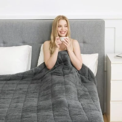 Image of Good Nite Weighted Blanket Adult 4 Kg Heavy for Sleeping Adults Grey 125x150 cm Flannel Warm Blankets Winter