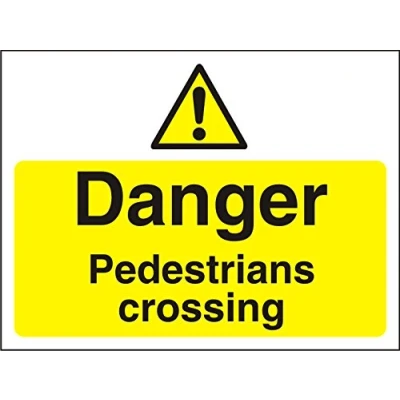 Image of Seco Danger Pedestrians Crossing Sign, 400mm x 300mm 4mm Fluted Board