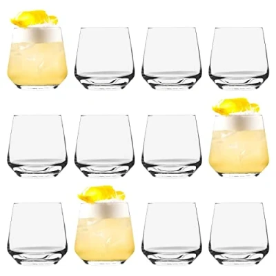 Image of LAV 12x Clear 345ml Lal Tumbler Glasses Stemless Kitchen Water Whiskey Wine Gin Juice Cocktail Drinking Glass Set